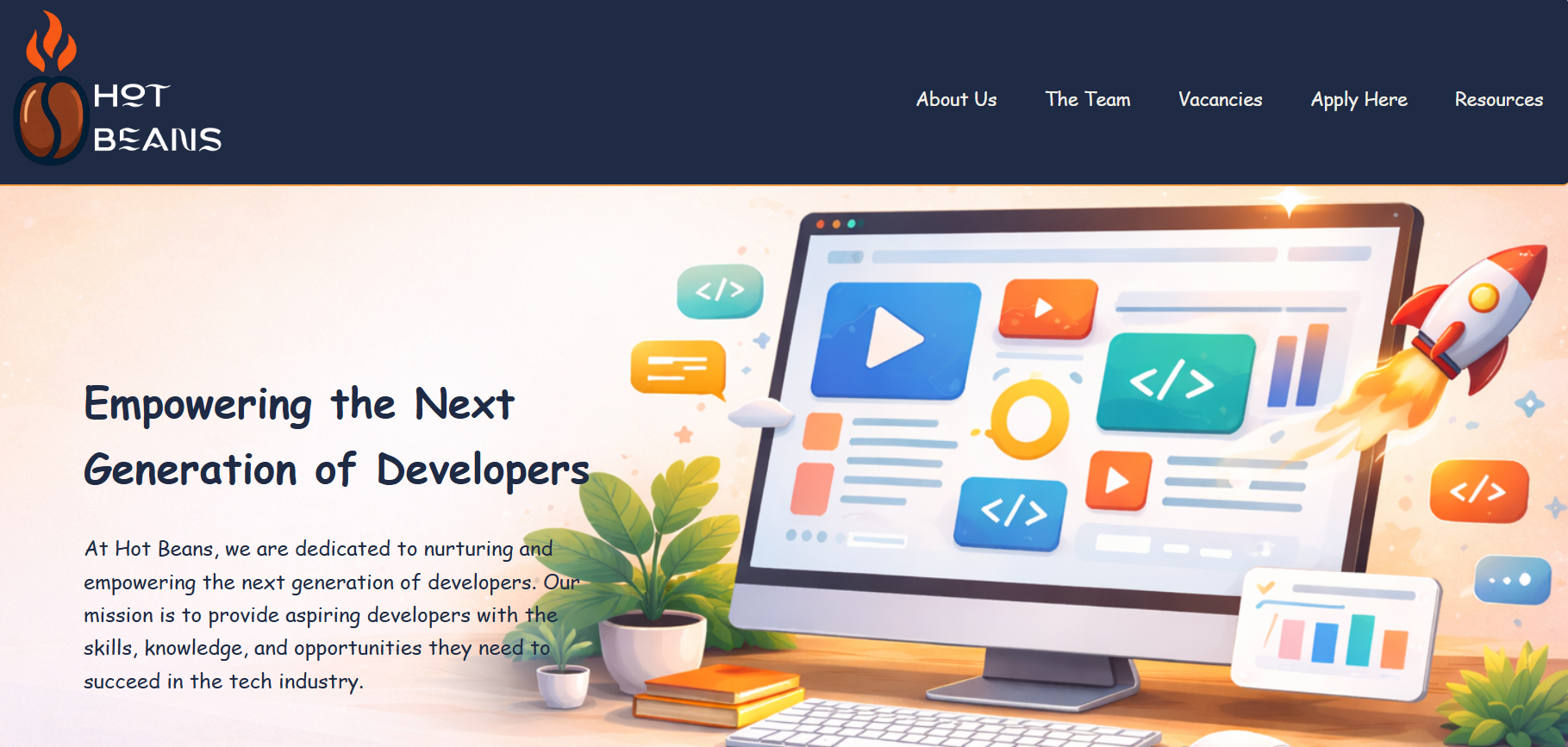 Hot Beans web development company homepage preview